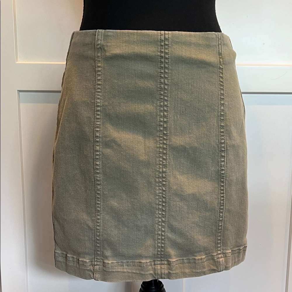 Free People Olive Green Mini Skirt